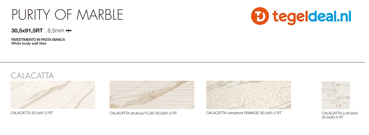 Supergres Purity of Marble, Calacatta Lux, 75x150 cm, marmerlook tegels Supergres Purity of Marble, Calacatta Lux, 75x150 cm, marmerlook tegels
