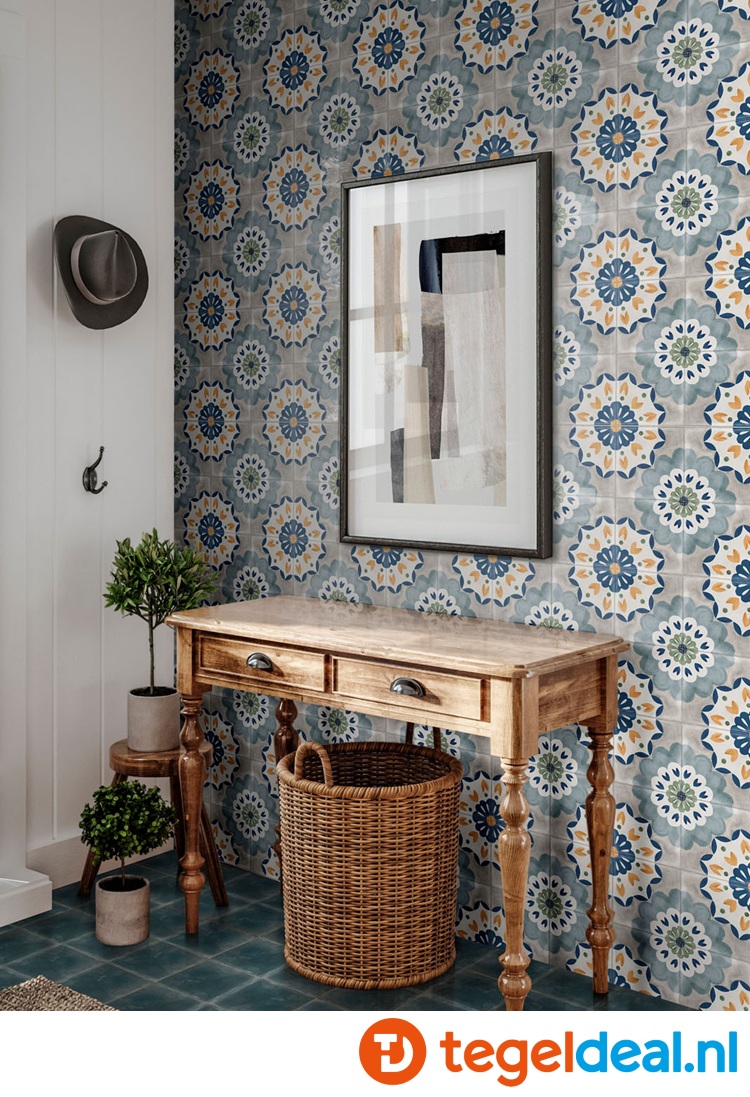 Nanda Tiles, Veranda, 15x15 cm, vintage patroontegels voor vloer en wand 