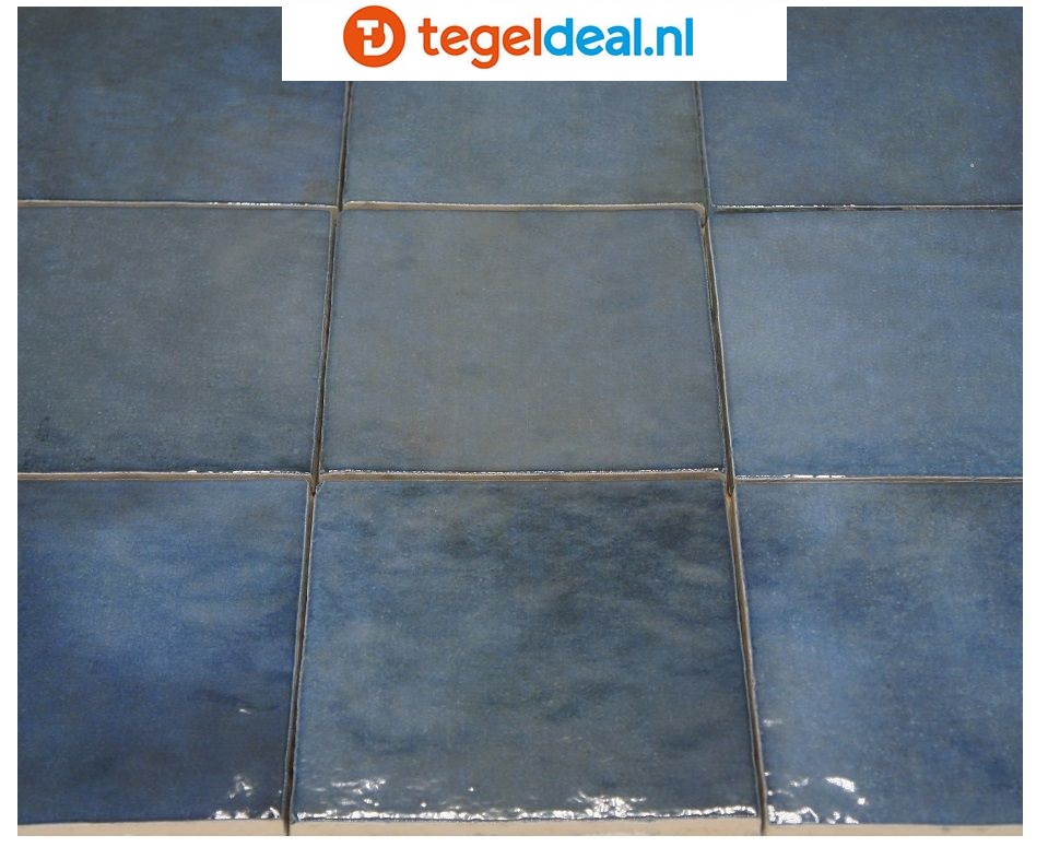 Equipe, Artisan Colonial Blue, 13x13 cm, art 24460, handvorm wandtegels