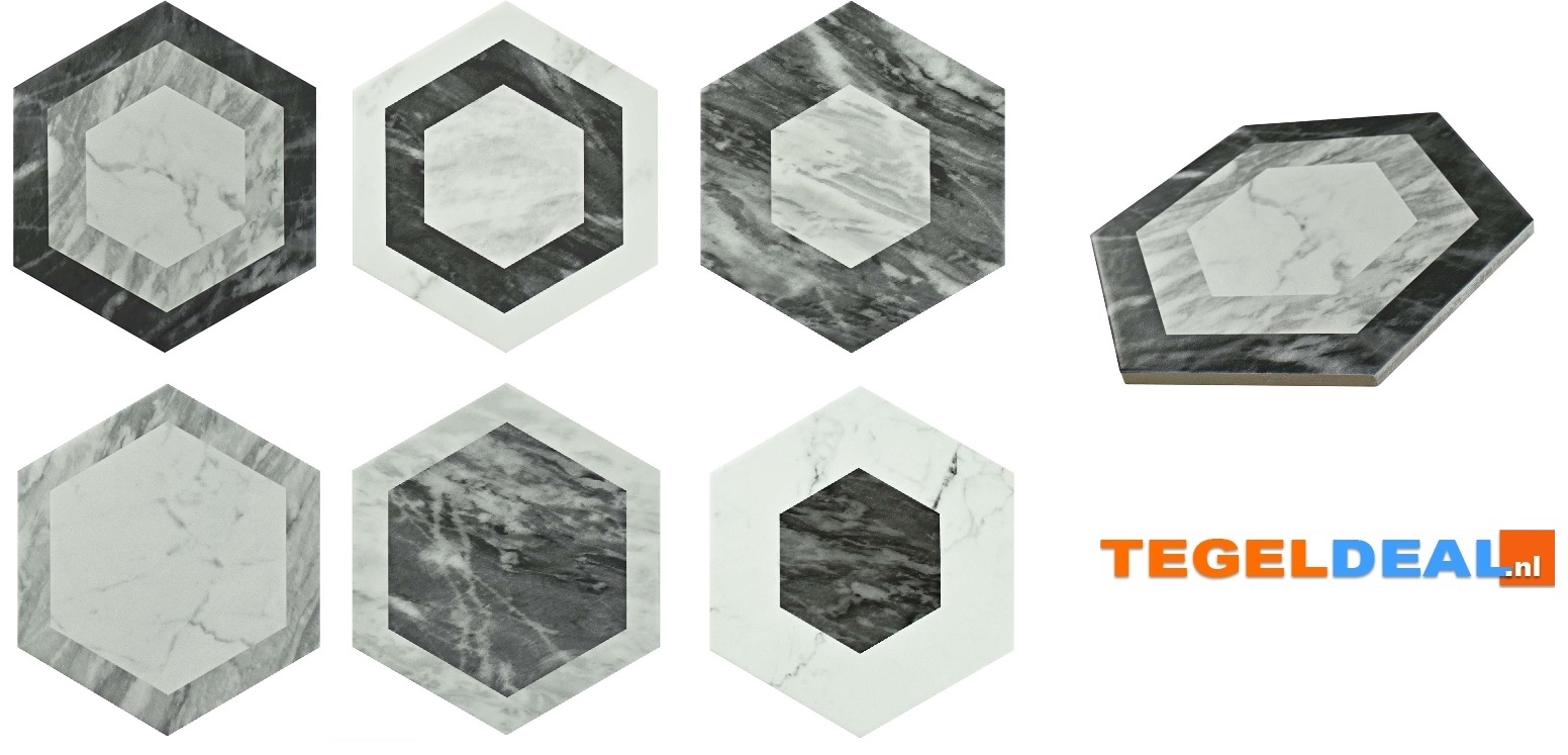 VLT Equipe Bardiglio Hexagon Geo, 17,5x20 cm, art 23771 