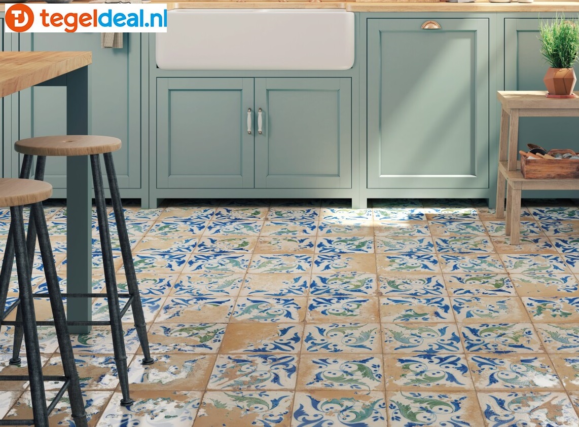 Peronda, Fs Heritage, 45x45 cm, 4 kleuren, vintage patroontegels 