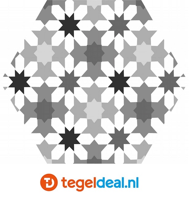 VLT Codicer, Hex 25 Kasbah, 22x25 cm / hexagon, Mix Colors en Mix Grey