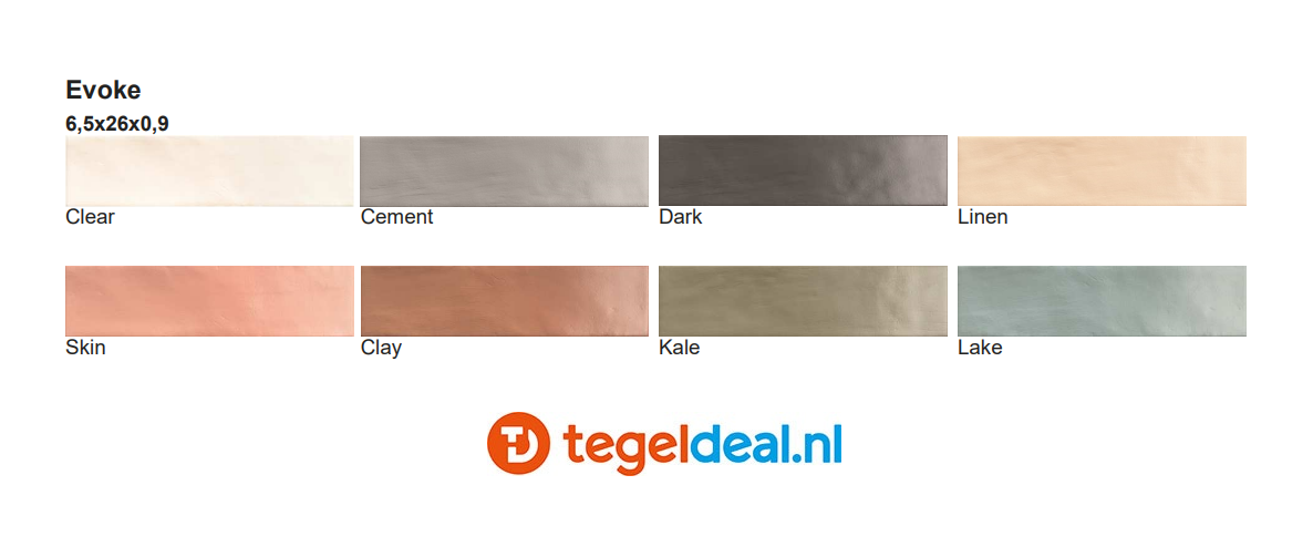 Natucer Evoke, 6,5x26 cm matte wandtegels Natucer Evoke, 6,5x26 cm matte wandtegels