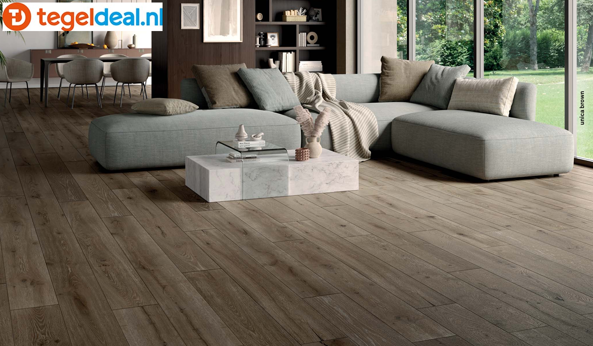 KEOPE Unica BROWN, 20x180 cm, houtlook tegels 