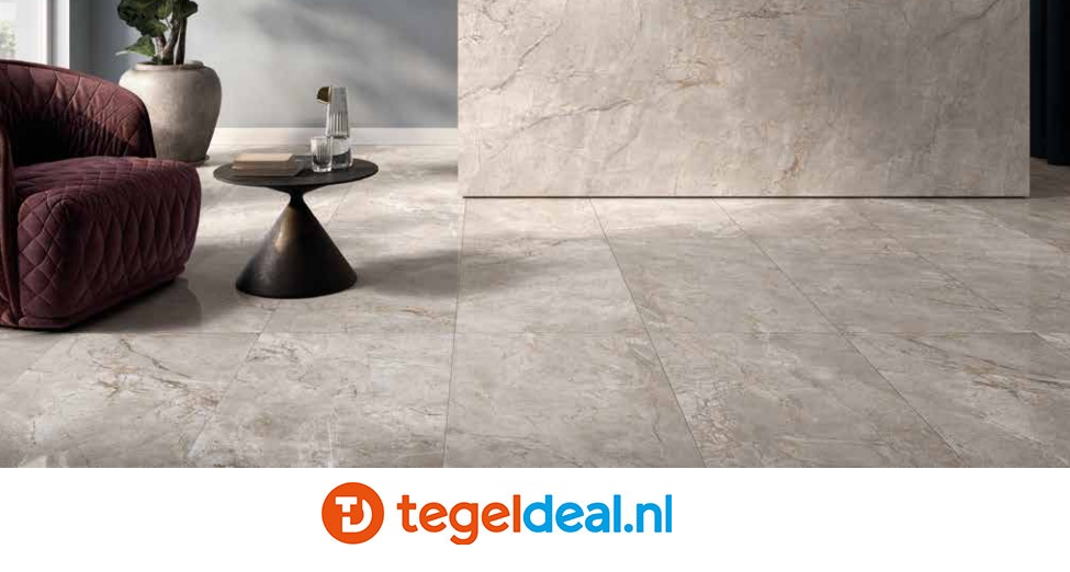 OPRUIMING : 7,2 m2 Keope, Elements Lux, SILVER GREY lappato - 60x120 cm - 7,2 m2 voor 250,00 euro 