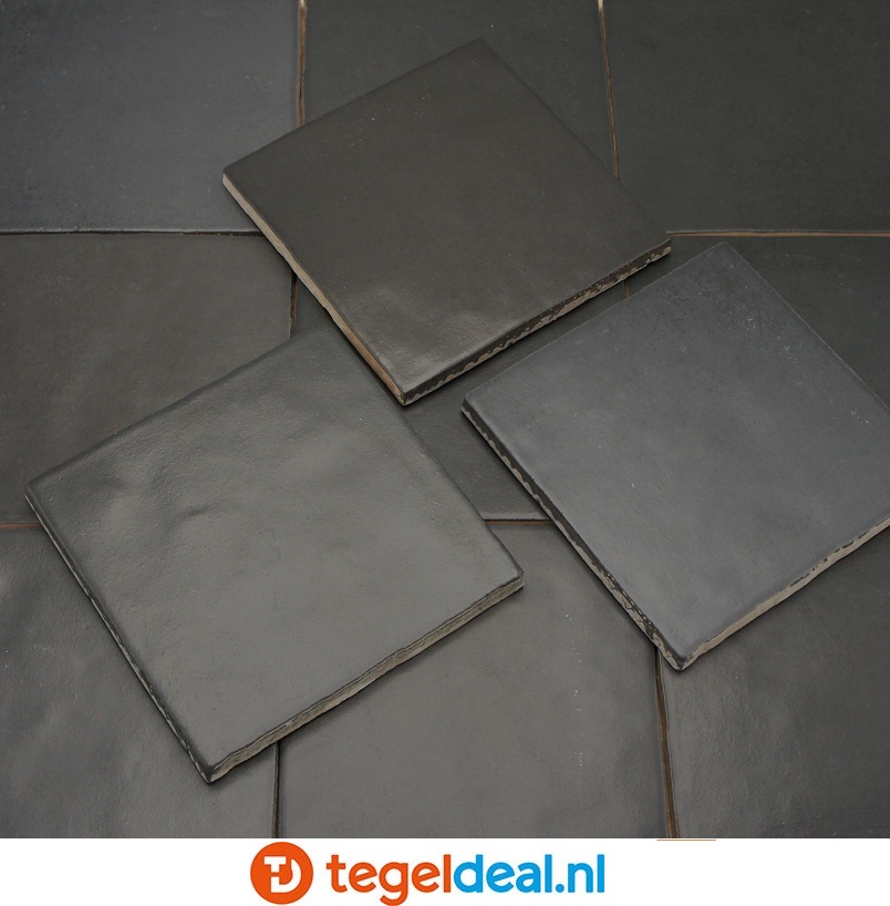 Equipe, Magma BLACK COAL, 13,2x13,2 cm, art 24972, handvorm wandtegels