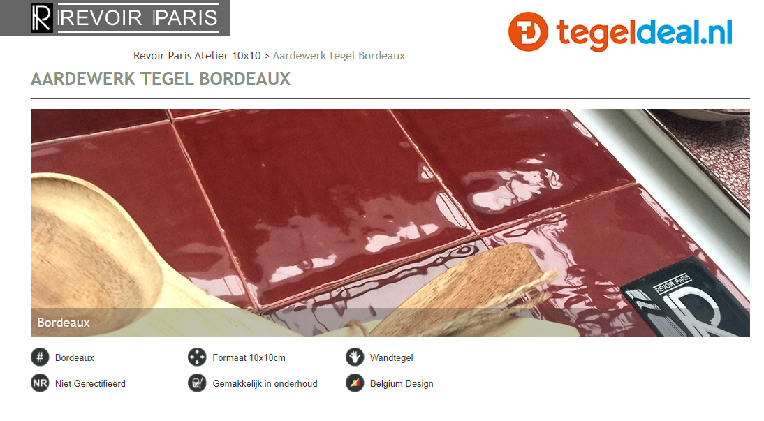 WDT Revoir Paris, Atelier Bordeaux, 10x10 cm glans WDT Revoir Paris, Atelier Bordeaux, 10x10 cm glans