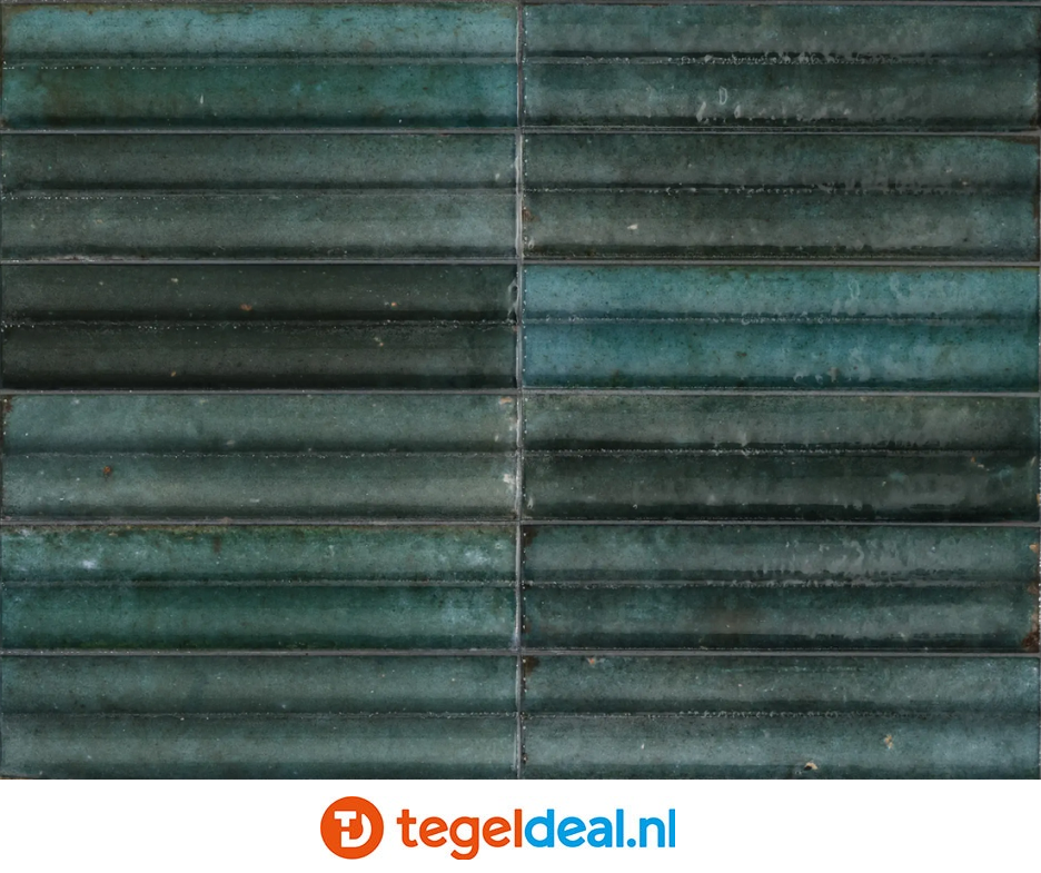 Marazzi Lume BLUE, 6x24 cm Swing 3D MP96, wandtegels met reliëf
