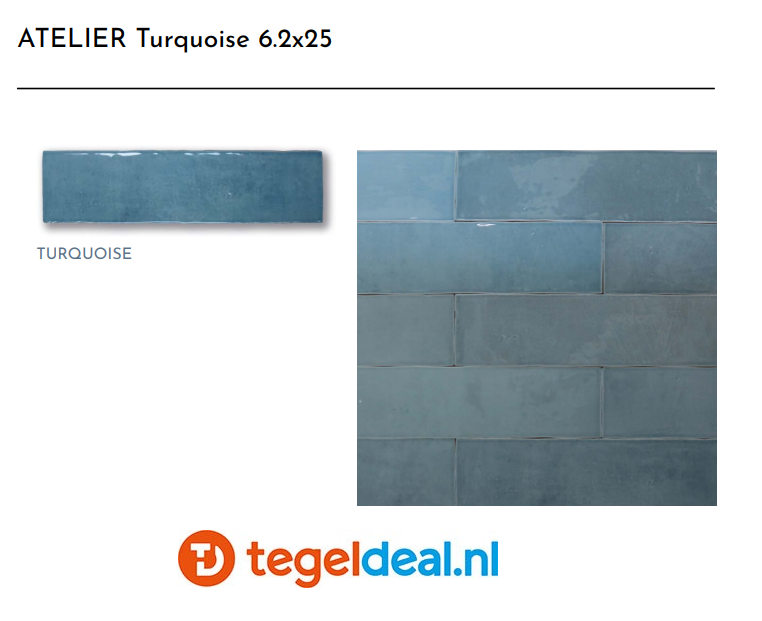 WDT Revoir Paris, Atelier Turquoise, 6,2x25 cm glans