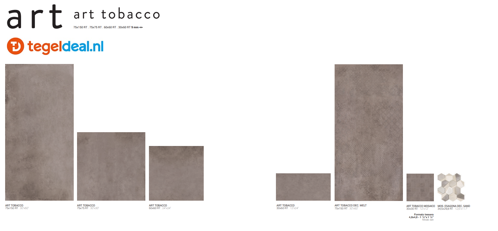 VLT Supergres Art Tobacco, 60 x 60 cm