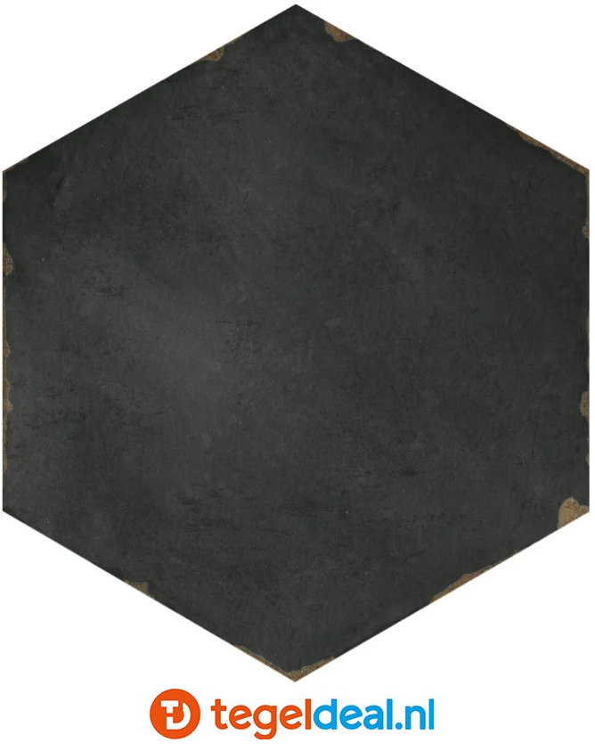 VLT en WDT Nanda Tiles, Capri SORRENTINE NERO, 14x16 cm, hexagon VLT en WDT Nanda Tiles, Capri SORRENTINE NERO, 14x16 cm, hexagon