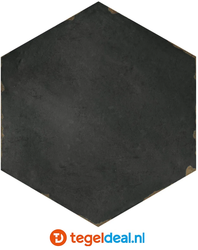 Nanda Tiles, Capri SORRENTINE NERO, 14x16 cm, hexagon tegels