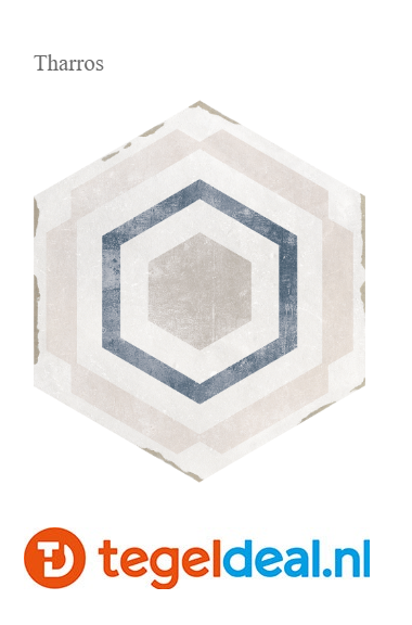VLT en WDT Nanda Tiles, Capri THARROS, 14x16 cm, hexagon