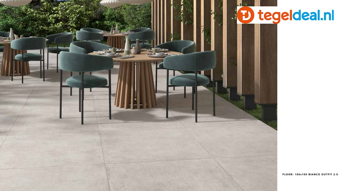 Castelvetro, Industrial BIANCO,  60x120x2 cm, XIS62R1 OUTFIT, terrastegels