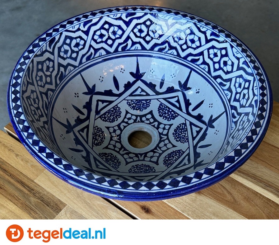 Marokkaanse Waskom, decor Marocco Blue, 41x16 cm 