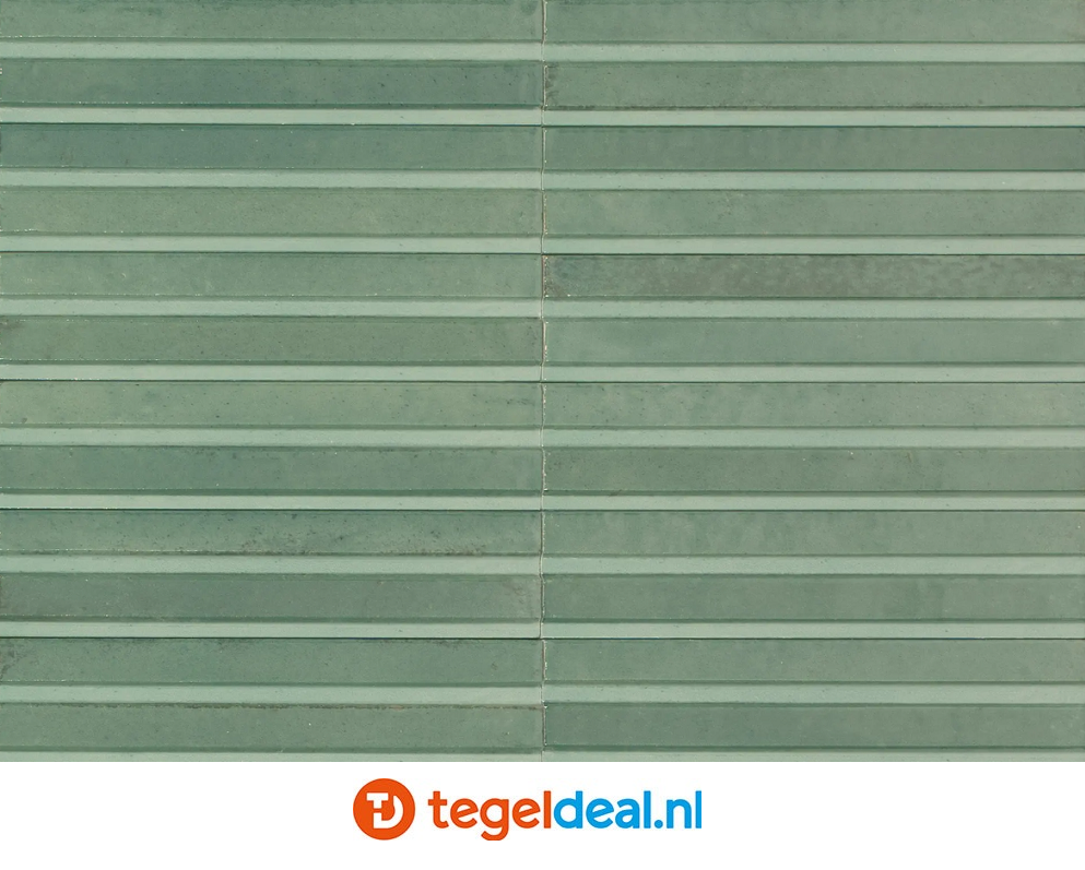 Marazzi Lume TURQUOISE, 6x24 cm Rake 3D MP9C, wandtegels met reliëf
