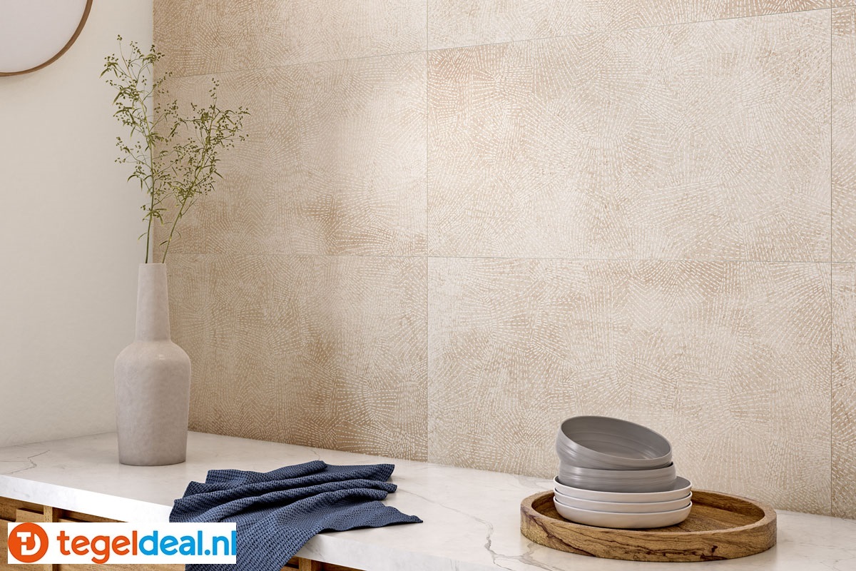 Ermes Aurelia, Domino Sabbia, 119,8x119,8 cm, cementlook tegels