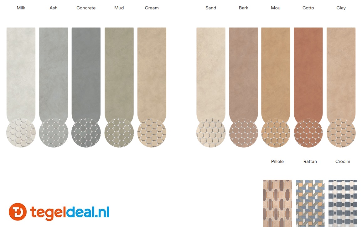 Gardenia, I Pigmenti, cementlook tegels  