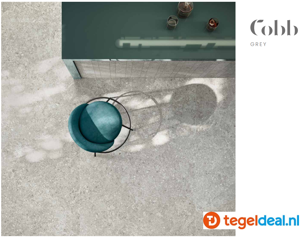 Supergres Cobb GREY, 60x120 cm ASST R10 RT, natuursteenlook tegels - €39,50 per m2 
