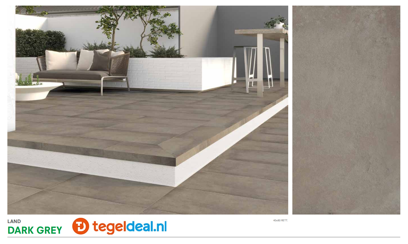 Castelvetro, Concept Land DARK GREY, 60x60x2 cm, XLD60R44, terrastegels