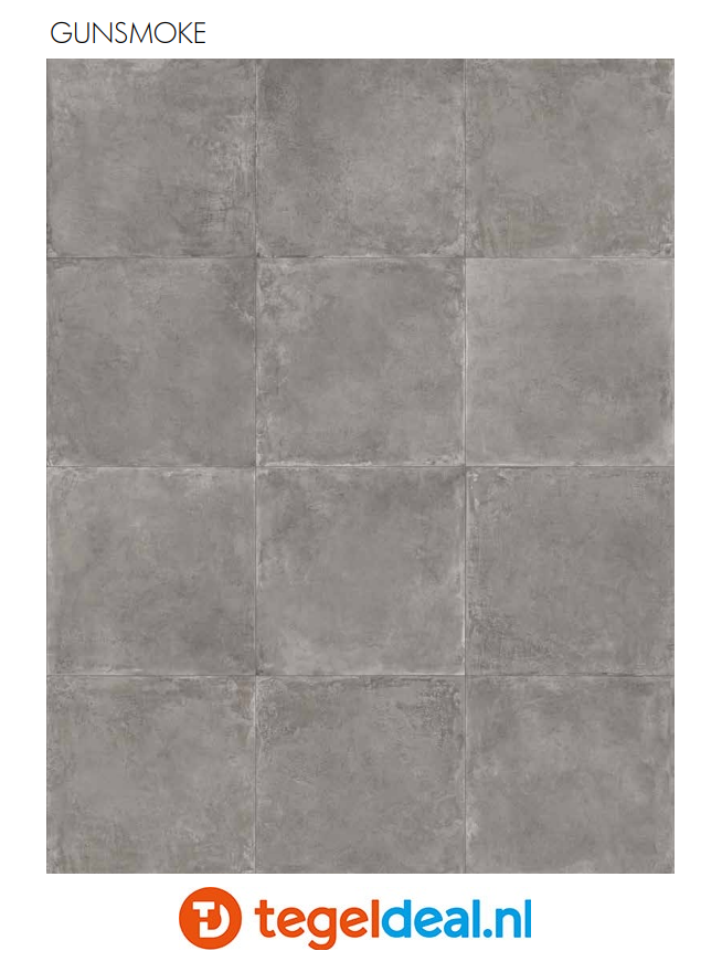SIL Ceramiche, Industrial GUNSMOKE, 90x90 cm GRIP, betonlook tegels