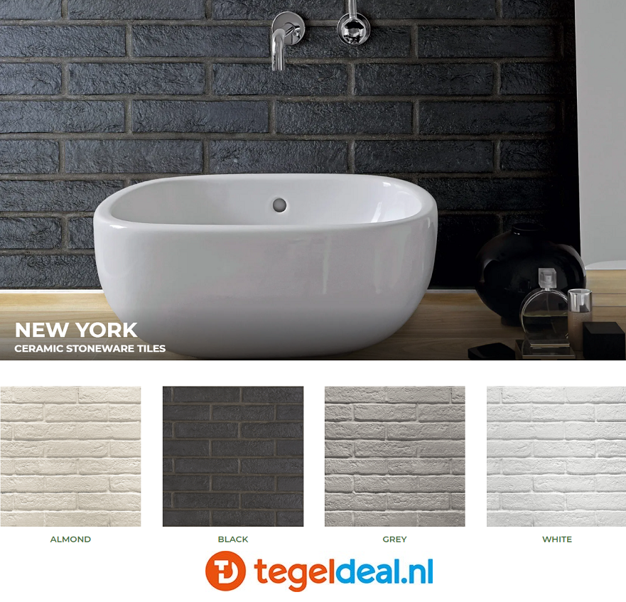 Rondine, New York, 6x25 cm, bricks  / matte wandtegels 