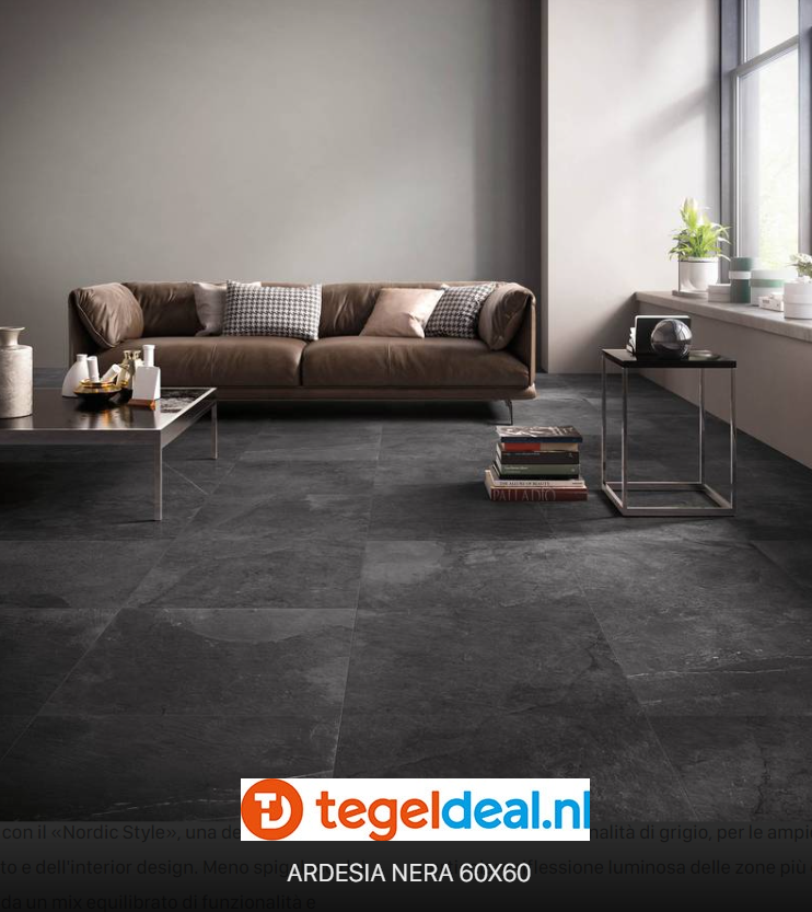 Supergres Stonework Ardesia Nera, 60x60 cm, natuursteenlook tegels