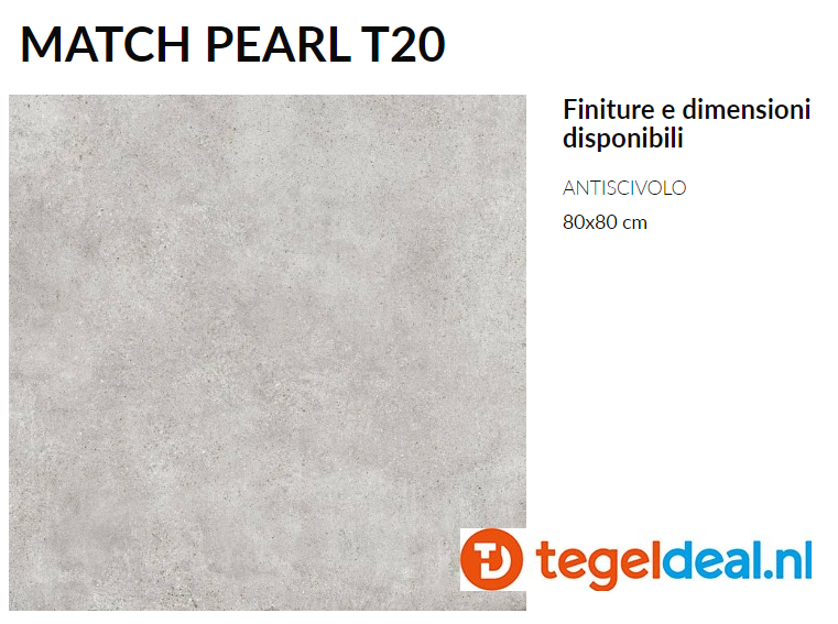 TRT Supergres Your Match PEARL, 80x80x2 cm, MPT8 cementlook terrastegels