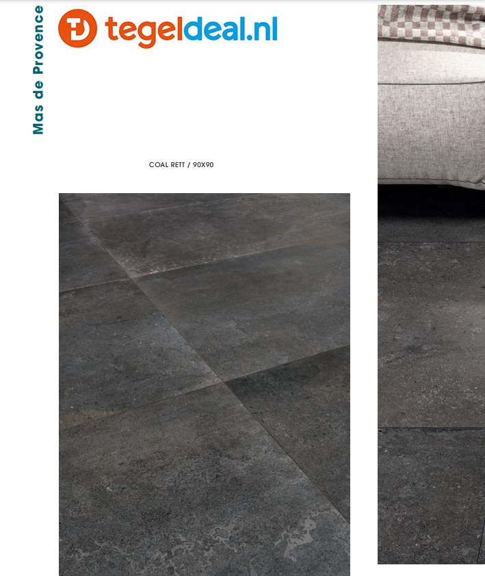 VLT DOM Mas de Provence COAL, 90x90 cm DMP9970R, natuursteenlook VLT DOM Mas de Provence COAL, 90x90 cm DMP9970R, natuursteenlook