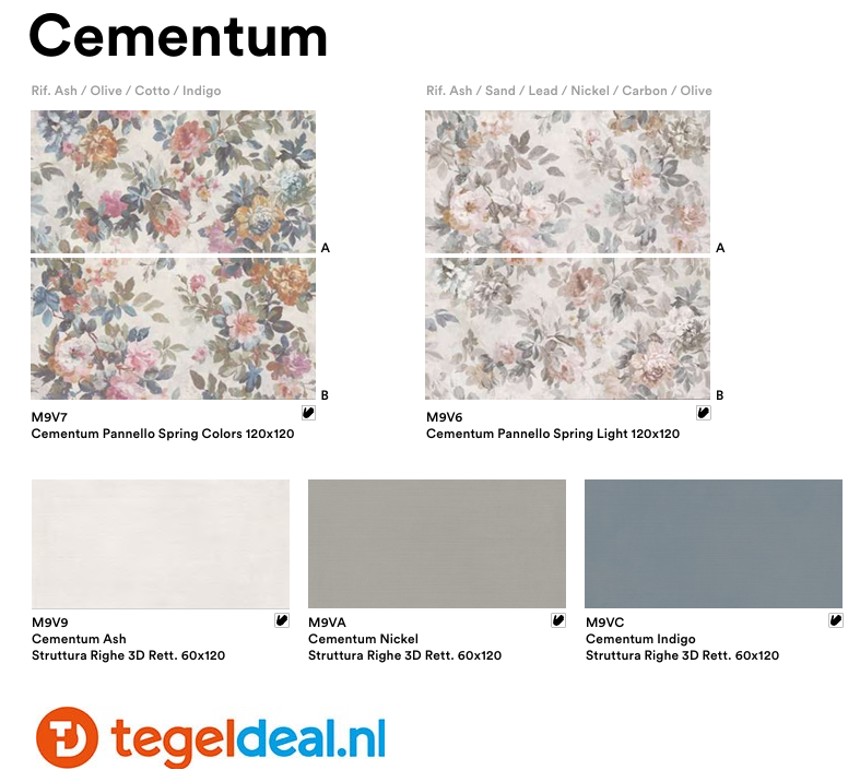 Marazzi Cementum Wall, wandtegels Marazzi Cementum Wall, wandtegels