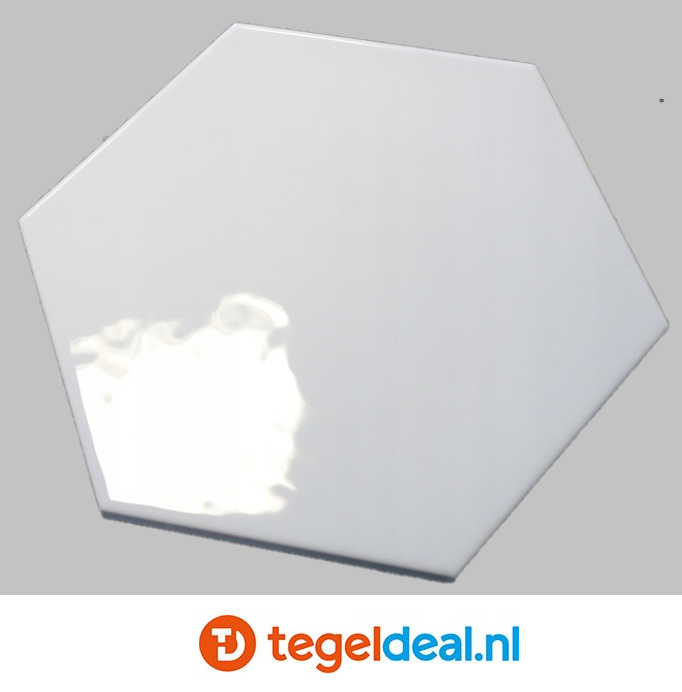 Equipe, Hexatile Blanco Brillo, 17,6x20 cm, hexagon wandtegels OP VOORRAAD 