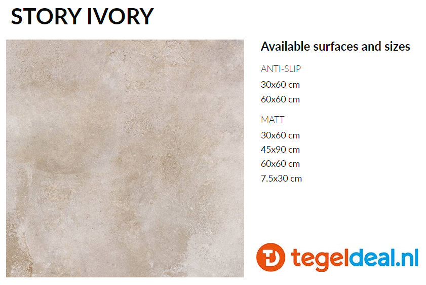 VLT Supergres Story Ivory, 45x90 cm, SIV9