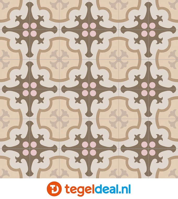 Vives 1900 ORDAL BEIGE, 20x20 cm, patroontegels  