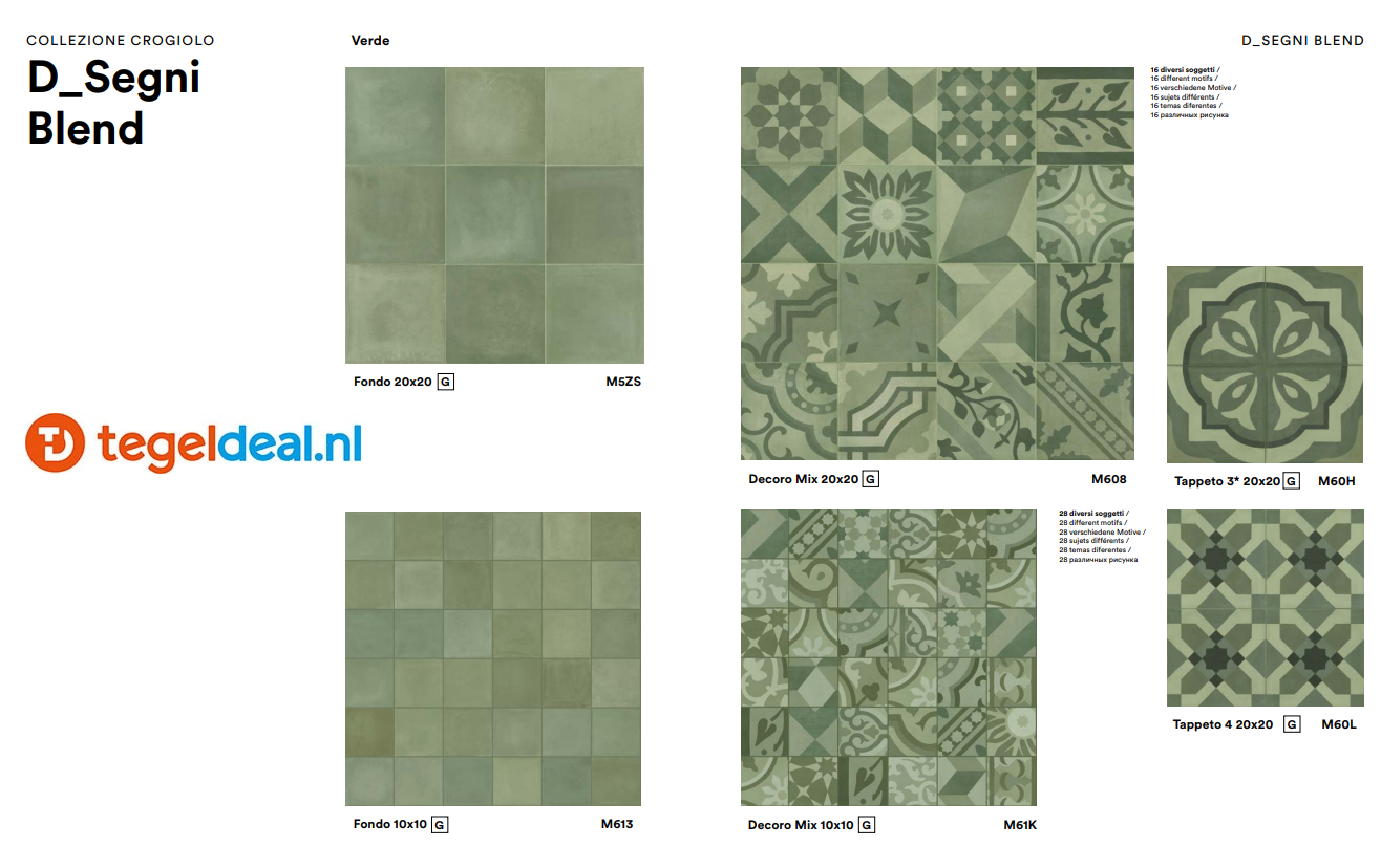 VLT Marazzi D_Segni BLEND, cementlook; 6 unikleuren, 24 patronen VLT Marazzi D_Segni BLEND, cementlook; 6 unikleuren, 24 patronen