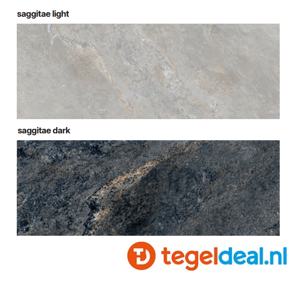 Villa, Saggitae LIGHT en DARK, 60x120 cm Polished, marmerlook tegels - €39,50 per m2 