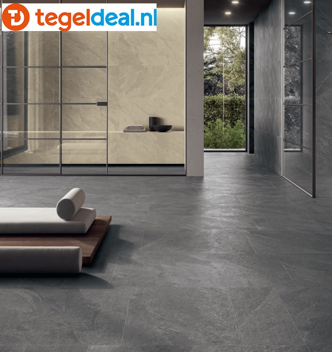 Ermes Aurelia, Ark Piombo, 120x120 cm Nat., natuursteenlook tegels