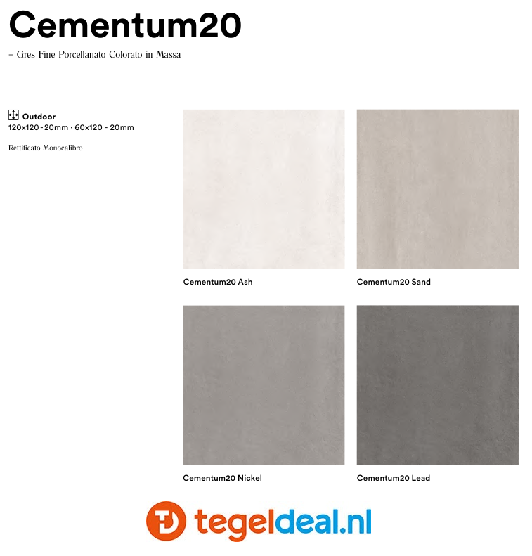 Marazzi Cementum ASH, 60x60 cm Nat., M9SU, cementlook tegels Marazzi Cementum ASH, 60x60 cm Nat., M9SU, cementlook tegels