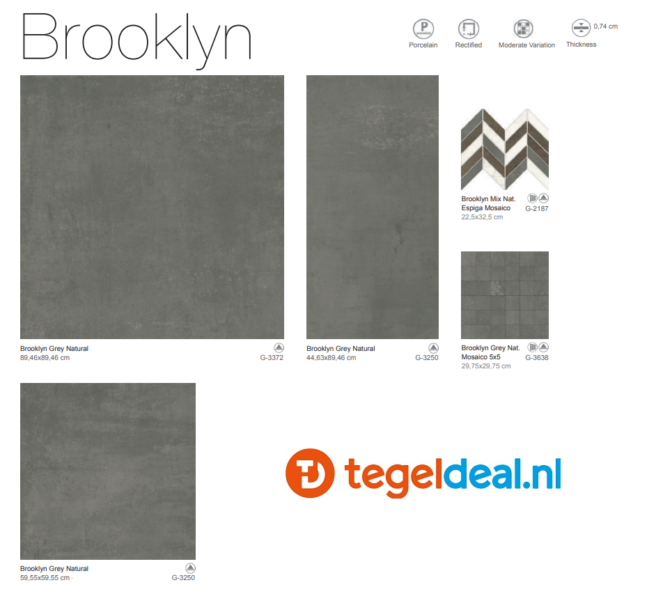 VLT Aparici Brooklyn Grey, 59,55 x 59,55 x 0,74 cm, G-3250