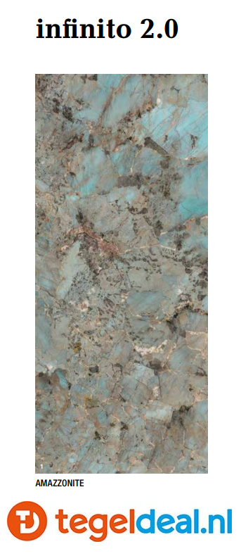 Fondovalle Infinito 2.0, AMAZZONITE LUX, 60x120 cm, INF2681, marmerlook tegels 