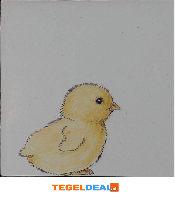 TH1-13k Kuikens, handbeschilderde tegel, 13x13 cm TH1-13k Kuikens, handbeschilderde tegel, 13x13 cm