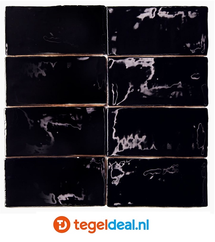 Equipe, Masia NEGRO, 7,5x15 cm, handvorm wandtegels OP VOORRAAD
