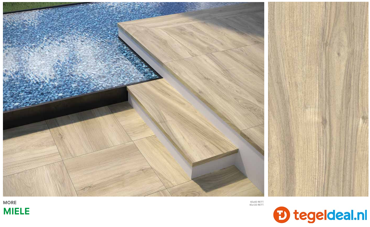 Castelvetro More Miele, 40x120x2 cm, XMR42R22, houtlook terrastegels 