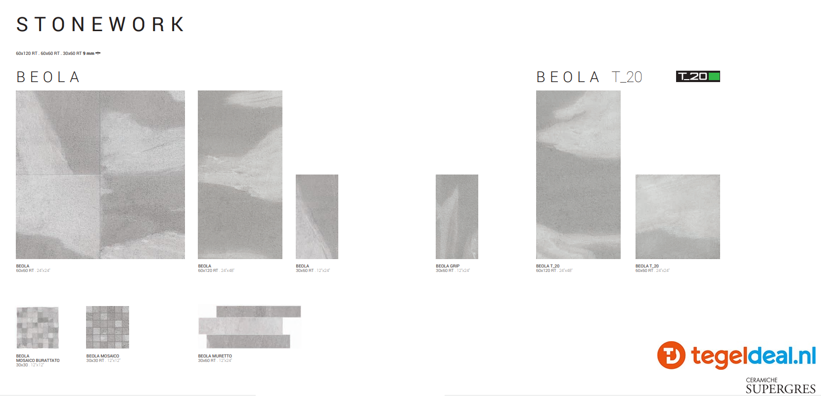 TRT Supergres Stonework Beola, 60x60x2 cm TRT Supergres Stonework Beola, 60x60x2 cm