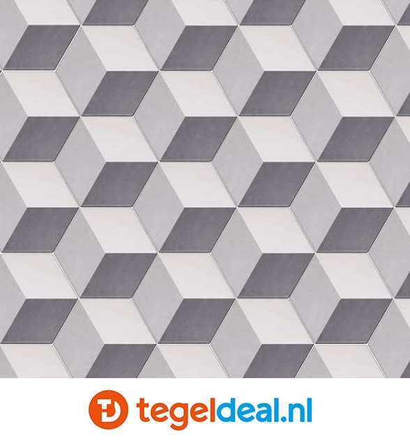 Tonalite, Examatt, 15x17 cm, hexagon vloer- en wandtegels Tonalite, Examatt, 15x17 cm, hexagon vloer- en wandtegels
