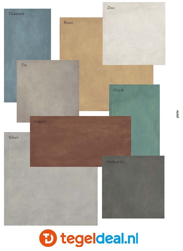 KEOPE Plate BRASS, 60x120 cm, metaallook tegels