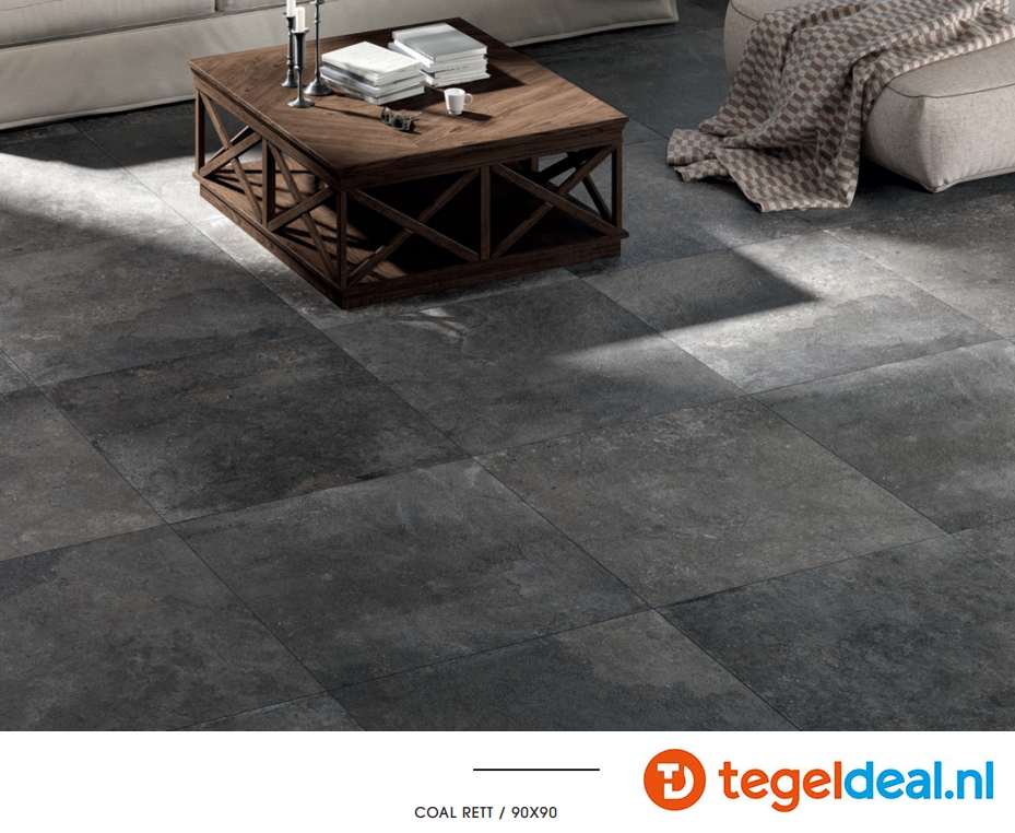 VLT DOM Mas de Provence COAL, 90x90 cm DMP9970R, natuursteenlook VLT DOM Mas de Provence COAL, 90x90 cm DMP9970R, natuursteenlook