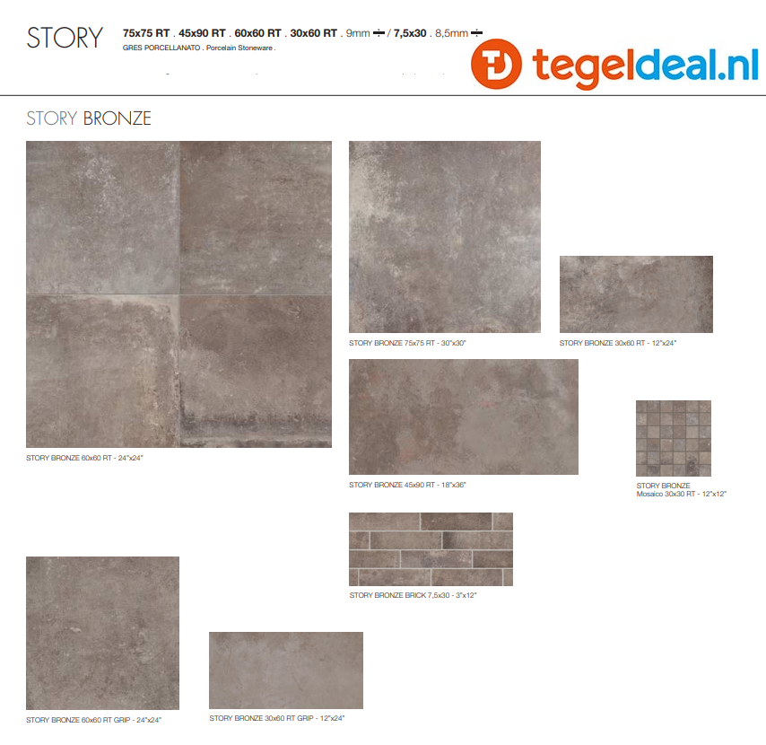 VLT Supergres Story Bronze, 75 x 75 cm