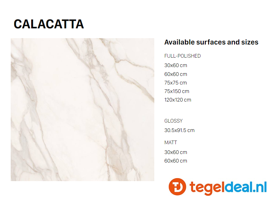 VLT Supergres Purity of Marble, Calacatta Lux, 30 x 60 cm VLT Supergres Purity of Marble, Calacatta Lux, 30 x 60 cm