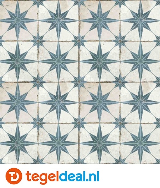 Peronda, Fs Star Blue, 45x45 cm, vintage patroontegels