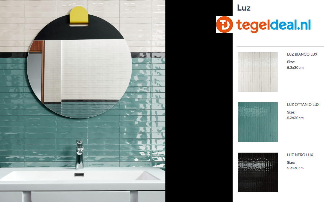 Marazzi Luz NERO, 5,3x30 cm MFN1, wandtegels 